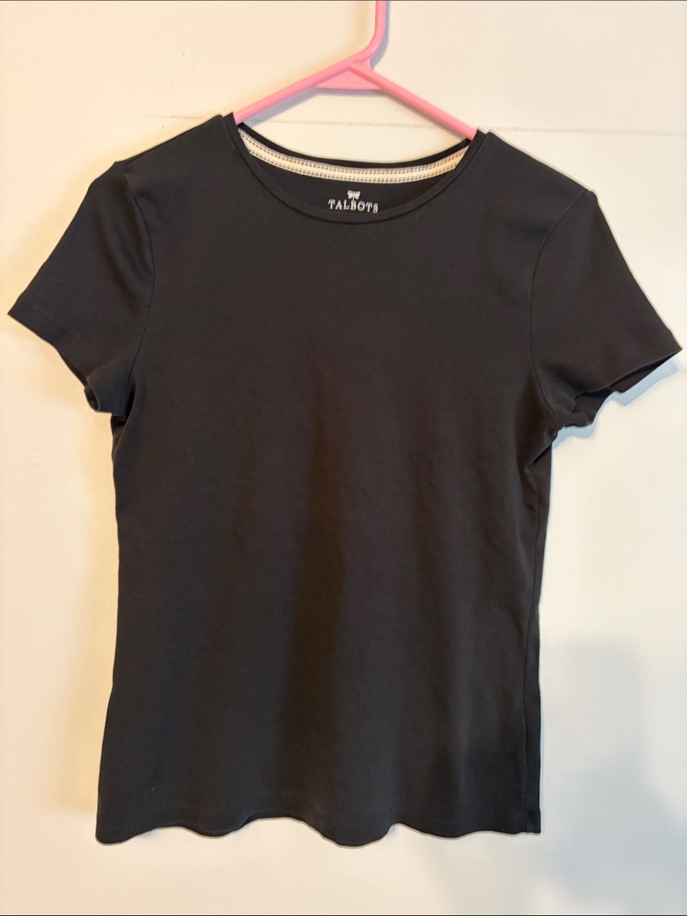 Talbots Black Short Sleeve Crewneck Tee. 💯 Pima cotton. Small. EUC